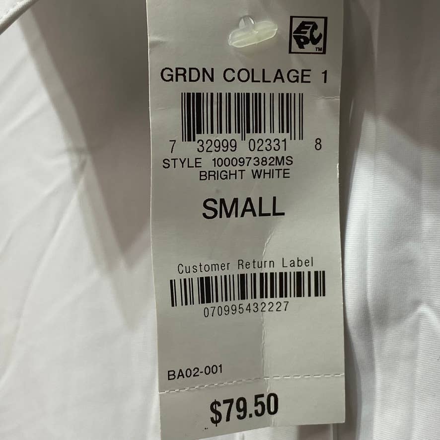 ALFANI White Tiered Hem Button Down 3/4 Sleeve Top SZ S