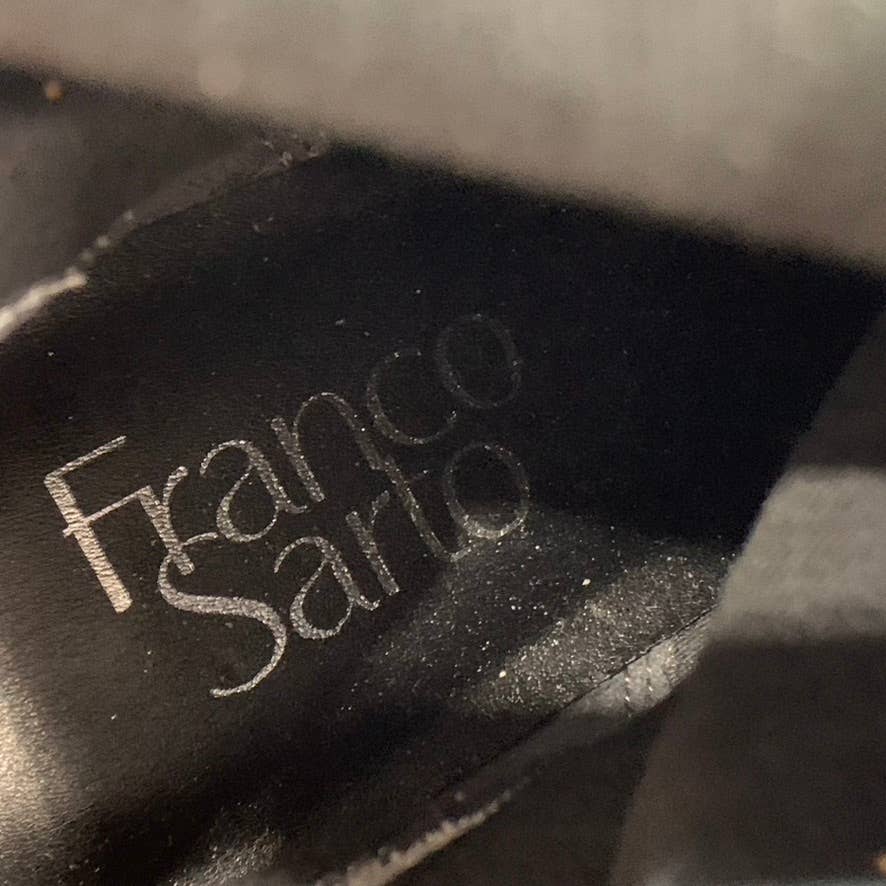 FRANCO SARTO Women's Black Leather Meyer Back-Zipper Block-Heel Tall Boots SZ 5
