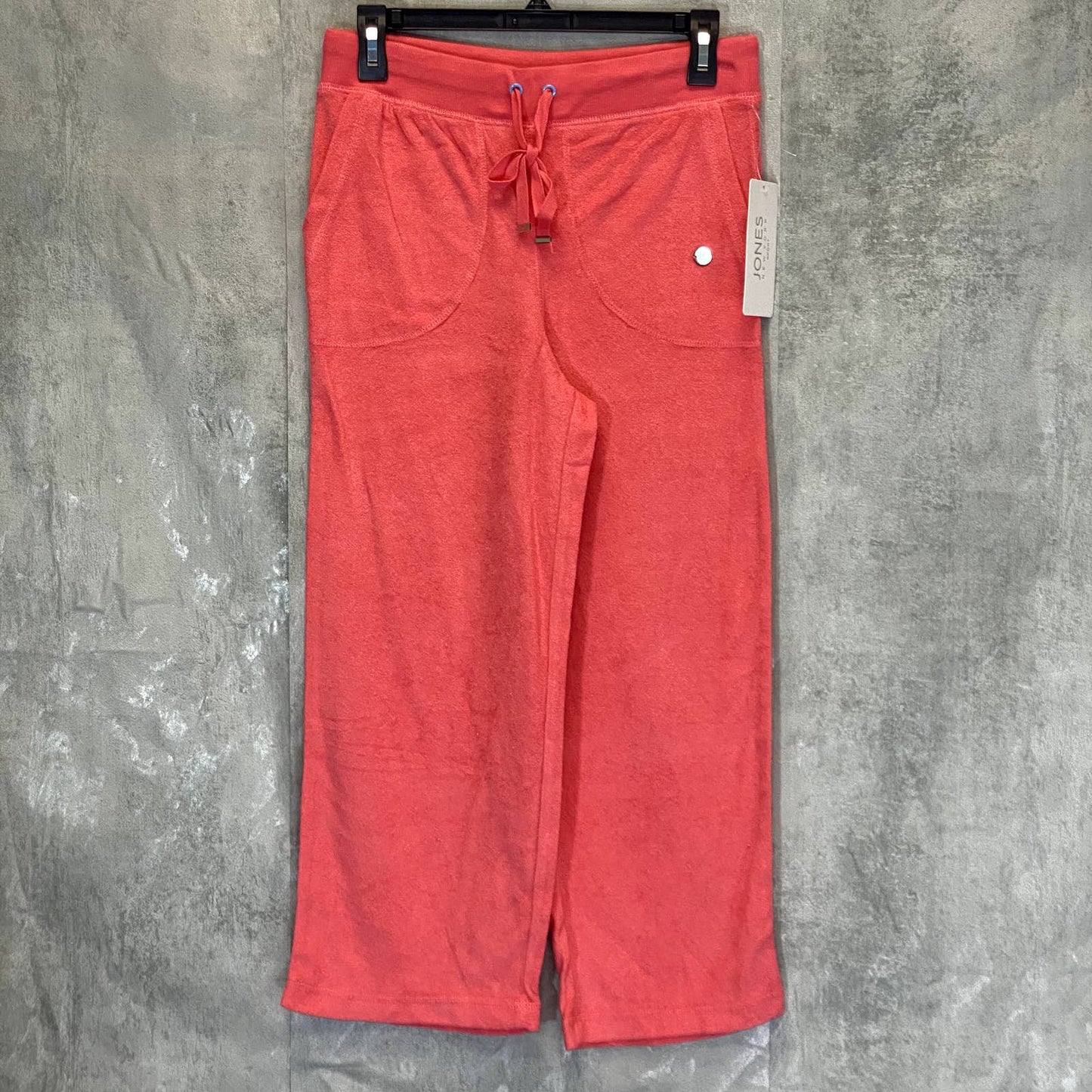 JONES NEW YORK Women's Fresh Coral Textured Drawstring Wide-Leg Pull-On Pants SZ S