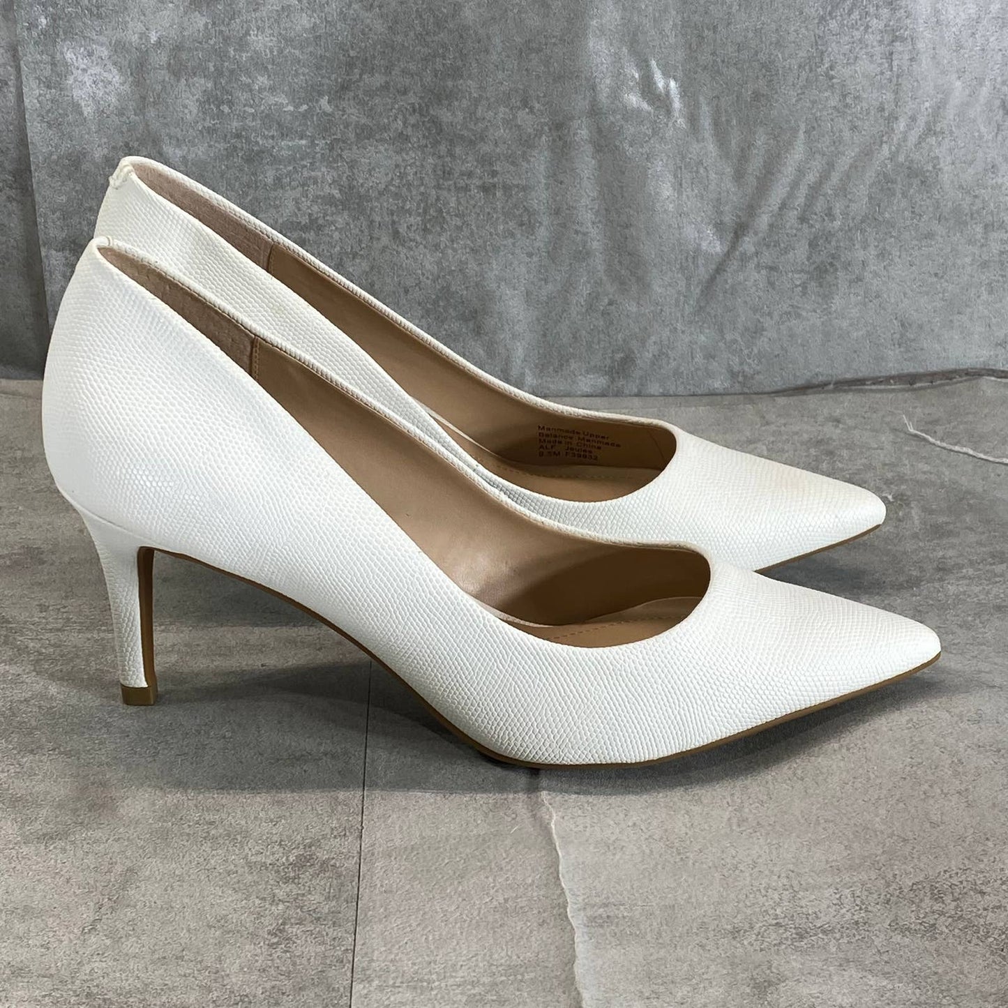 ALFANI Step N' Flex Women's White Lizard Leather Jeules Pointed-Toe Pumps SZ9.5