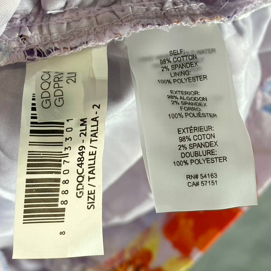 GUESS Women's Lilac Multi Floral V-Neck Ruched Bodycon Mini Sheath Dress SZ 2