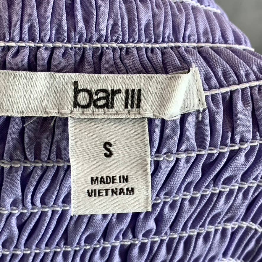 BAR III Women's Wizard Lilac Smocked Ruffle Tiered Pull-On Mini Skirt SZ S