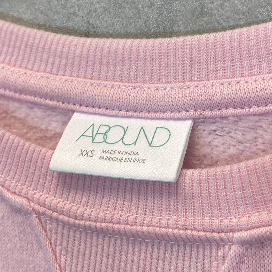 ABOUND Women's Pink Strawberry Embossed Crewneck Raglan Long Sleeve Sweater SZ XXS