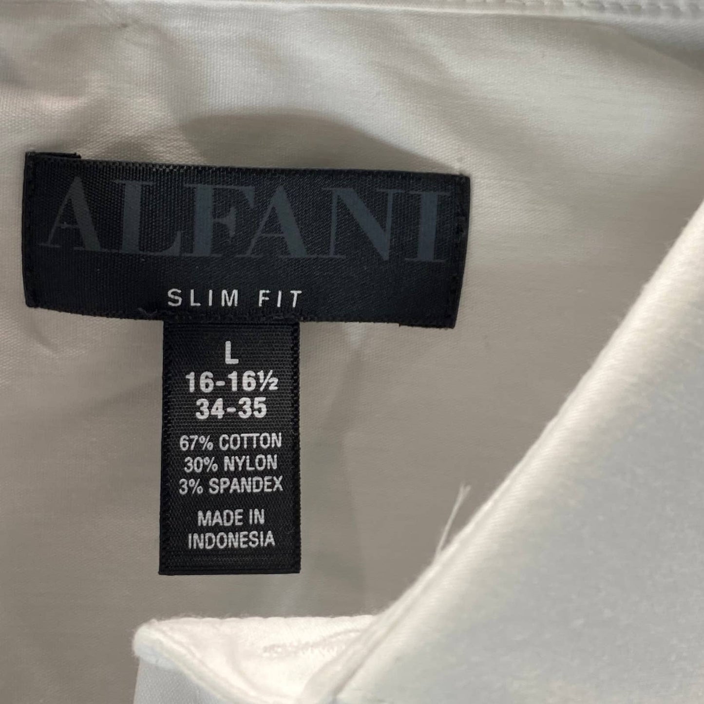 ALFANI Alfatech Men's Sierradale White Slim-Fit Pleated Panel Formal Shirt SZ L