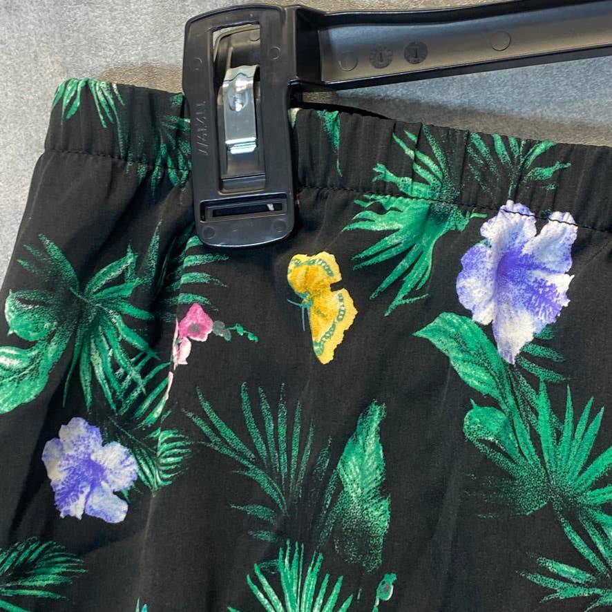 INC INTERNATIONAL CONCEPTS Women's Black Intimate Tropical-Print Pijama Shorts SZ M