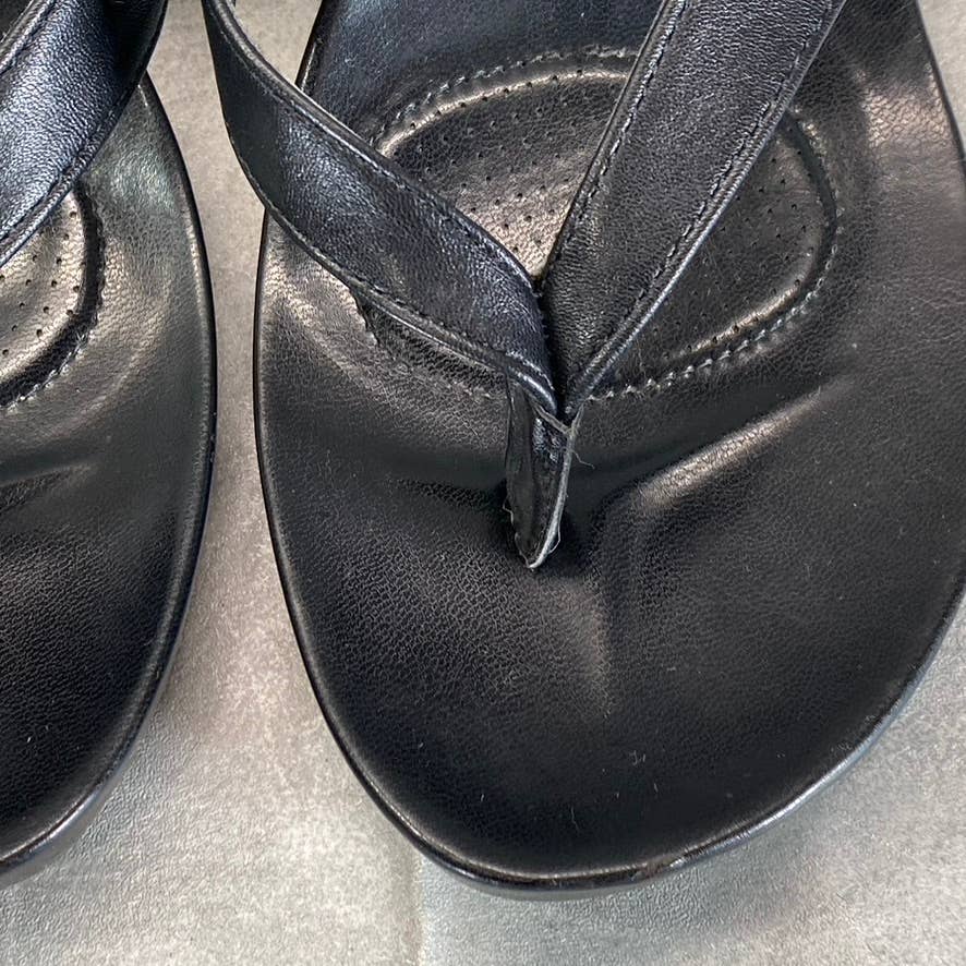 STYLE & CO Women's Black Chicklet Wedge Thong Round-Toe Platform Sandals SZ 11