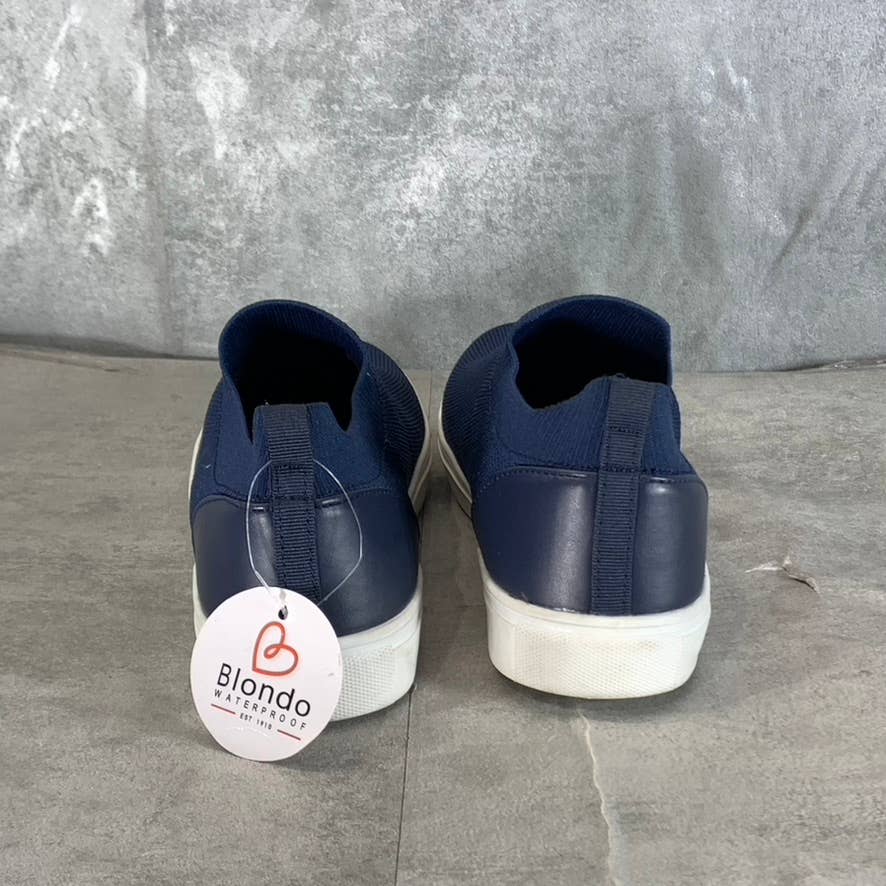 BLONDO Women's Navy Knit Kyla Waterproof Slip-On Platform Sneakers SZ 6.5