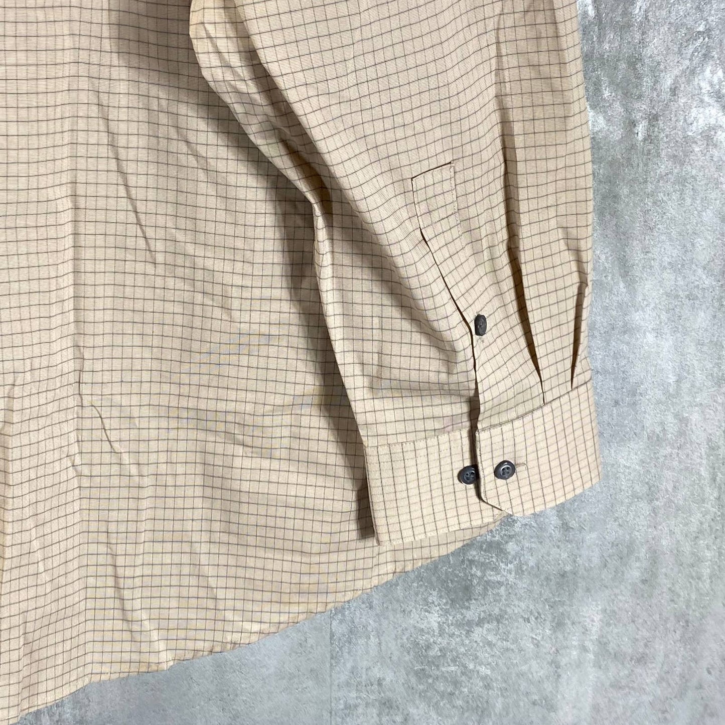 ALFANI Men's Tan Mini Check Regular-Fit Button-Up Long-Sleeve Shirt SZ 2XL