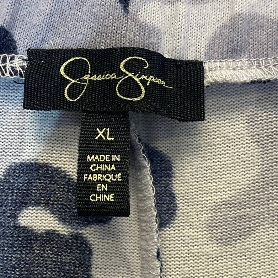JESSICA SIMPSON Women's Blue Hidden Camo Pull-On 4-Pocket Jogger Pants SZ XL