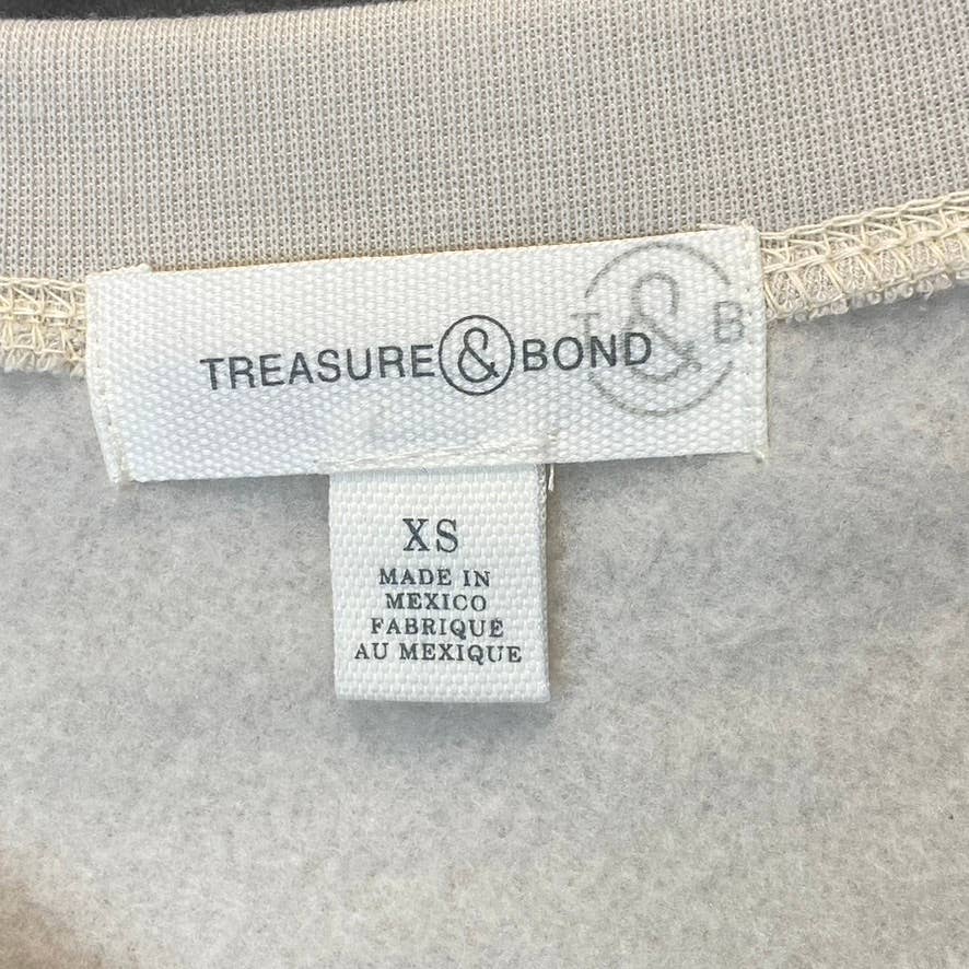 TREASURE & BOND Women's Ivory Fog Love One Another Pullover Crewneck Sweatshirt SZ XS
