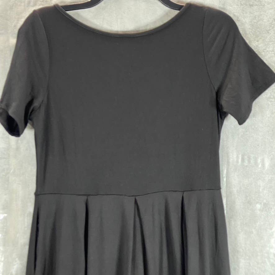 24SEVEN COMFORT Women's Black Short Sleeve Pocket Detail Midi Dress SZ M