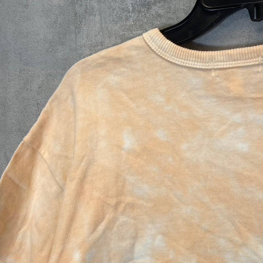 ABOUND Women's Blue-Orange Tie-Dye Raw Hem Crewneck T-Shirt SZ XS