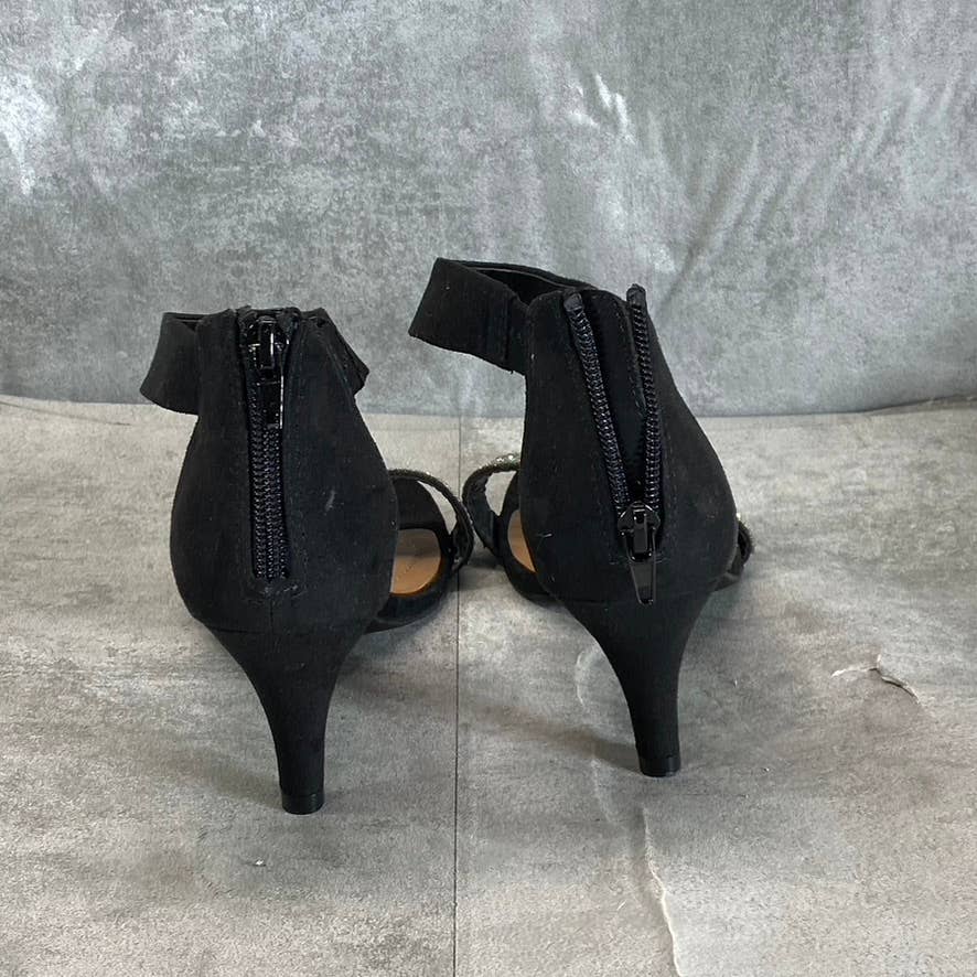 STYLE & CO Women's Black Embellished Phillyis Two-Piece Evening Sandals SZ 6.5