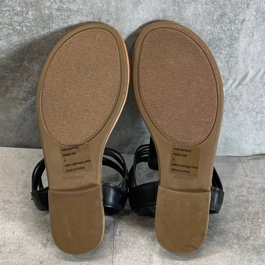 SUGAR Women's Black Bernice Rhinestone Embellished Slingback Sandals SZ S(5/6)