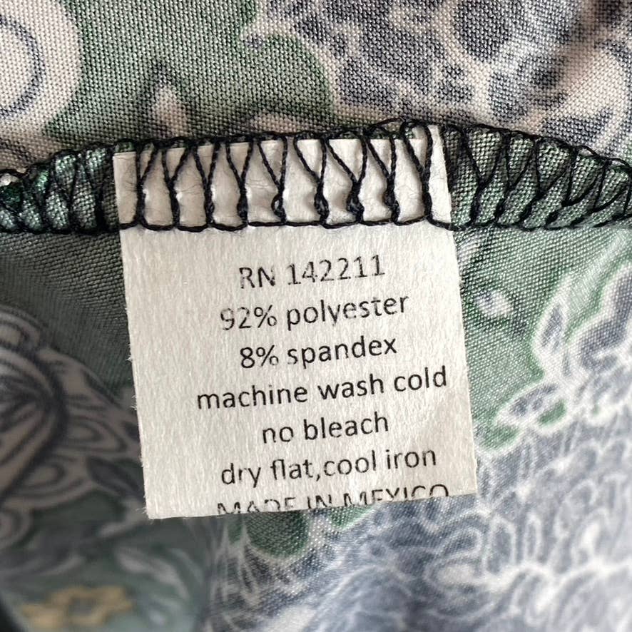 24SEVEN Comfort Apparel Women's Green Paisley-Print Scoop-Neck Long-Sleeve Dress