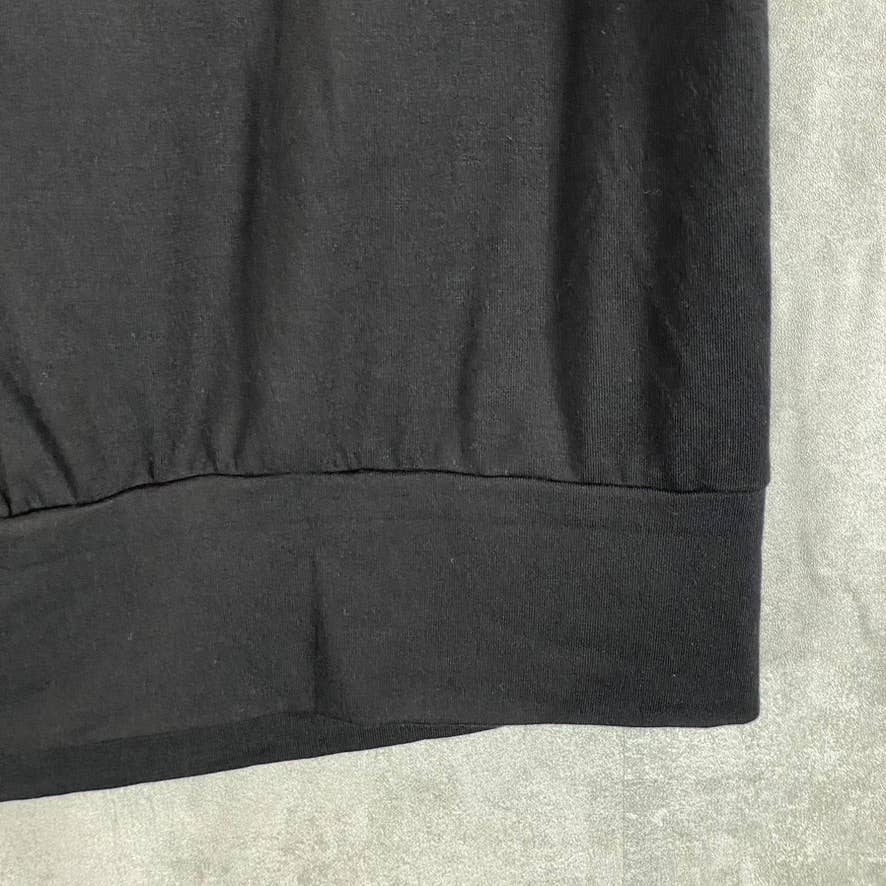 24SEVEN COMFORT APPAREL Women's Black Wide Sleeves Loose-Fit Dolman Top SZ M