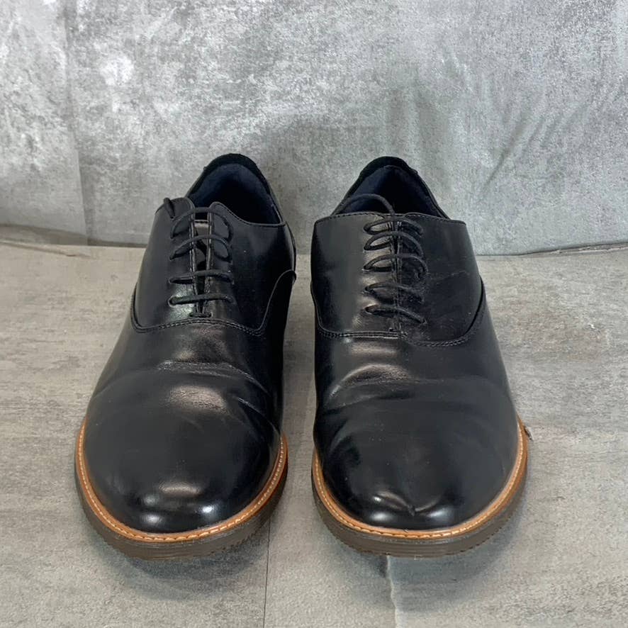STEVE MADDEN Men's Black Nunan Round-Toe Lace-Up Oxfords SZ 11.5