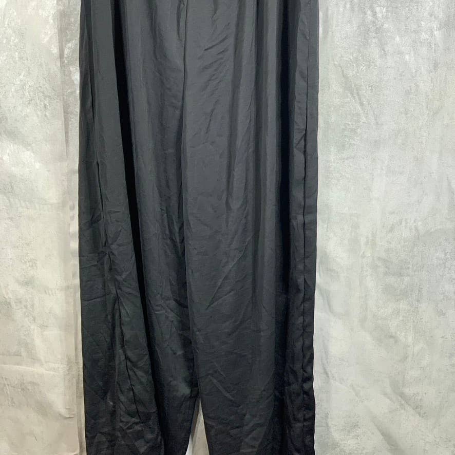 GIGI PARKER Women's Solid Black Off-The-Shoulder Long-Sleeve Wide-Leg Jumpsuit