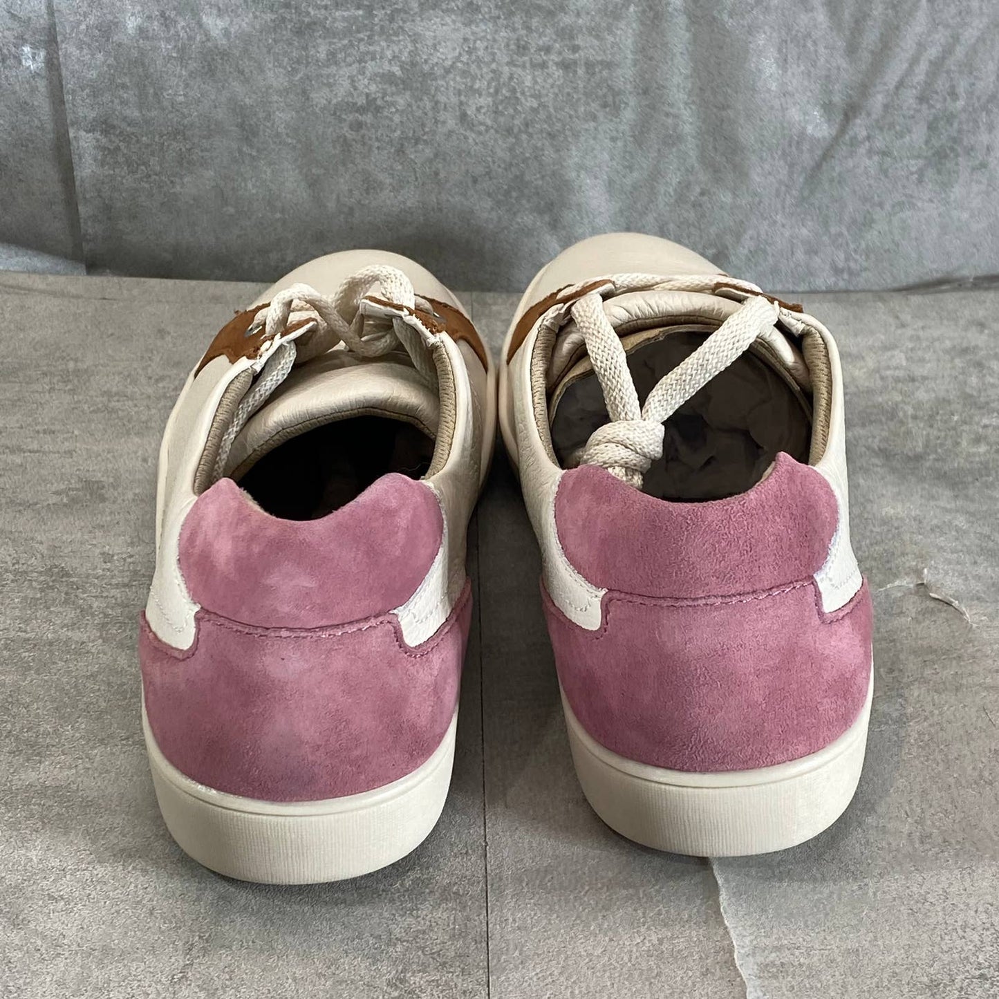 NATURALIZER Women's Wide Satin Pearl Leather Morrison Lace-Up Sneakers SZ 11W