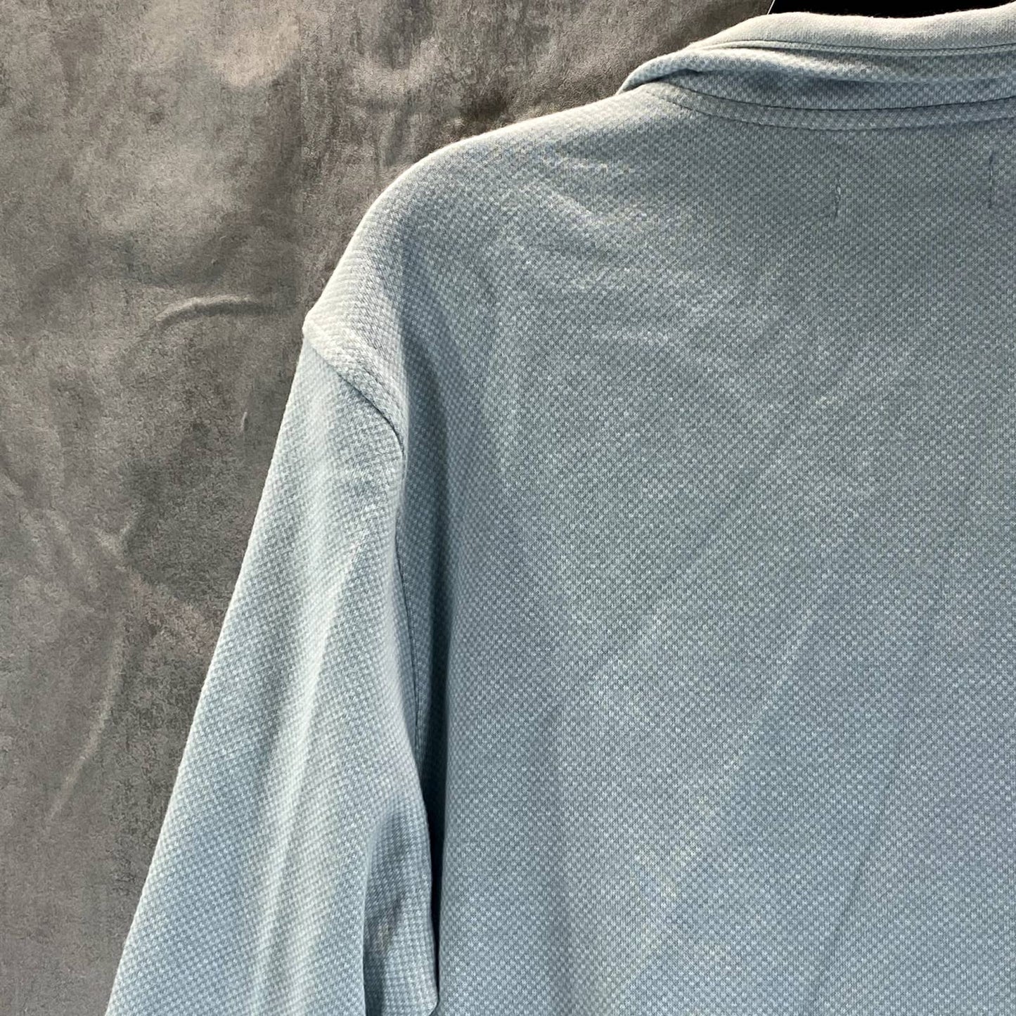 CLUB ROOM Men's Pale Glass Birdseye Mock-Neck Quarter-Zip Pullover Sweater SZ M