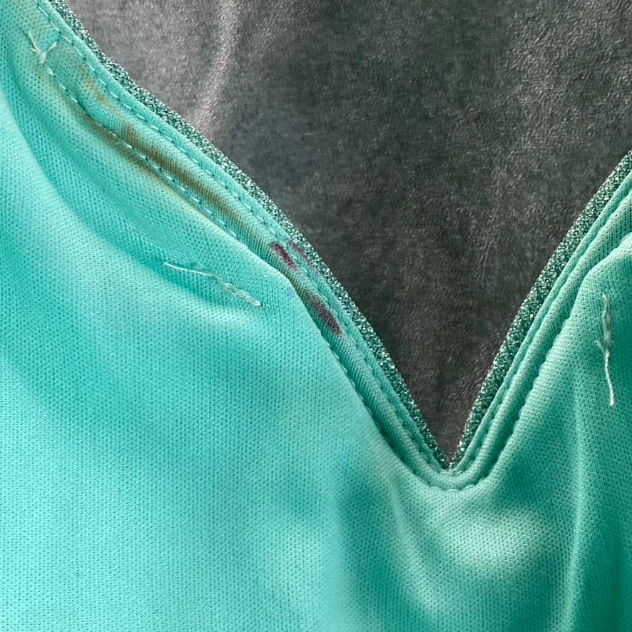 B. DARLIN Juniors' Mint Glitter Knit Sweetheart Neckline Pocketed Dress SZ 9/10