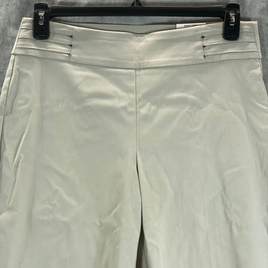JM COLLECTION Women's Stonewall Studded Embellished Pull-On Capri Pants SZ M
