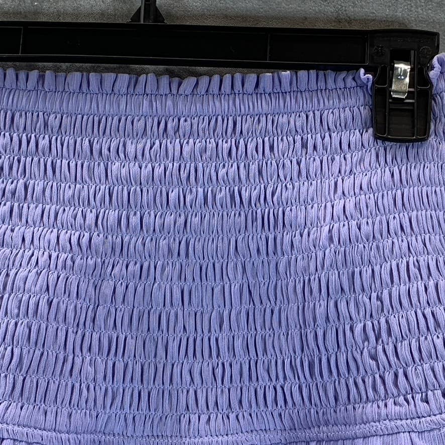 BAR III Women's Wizard Lilac Smocked Ruffle Tiered Pull-On Mini Skirt SZ S