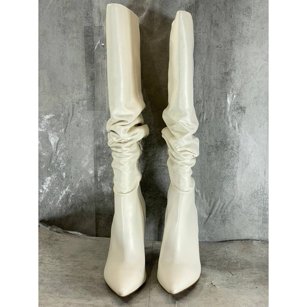 INC INTERNATIONAL Women's White Iyonna Over-The-Knee Slouch Stiletto Boots SZ 10