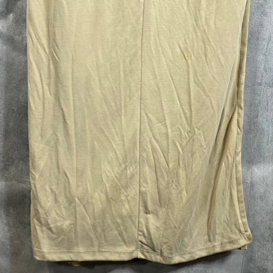 BAR III NICOLE WILLIAMS ENGLISH Women's Beige/Khaki Y-strap Halter Dress SZ S