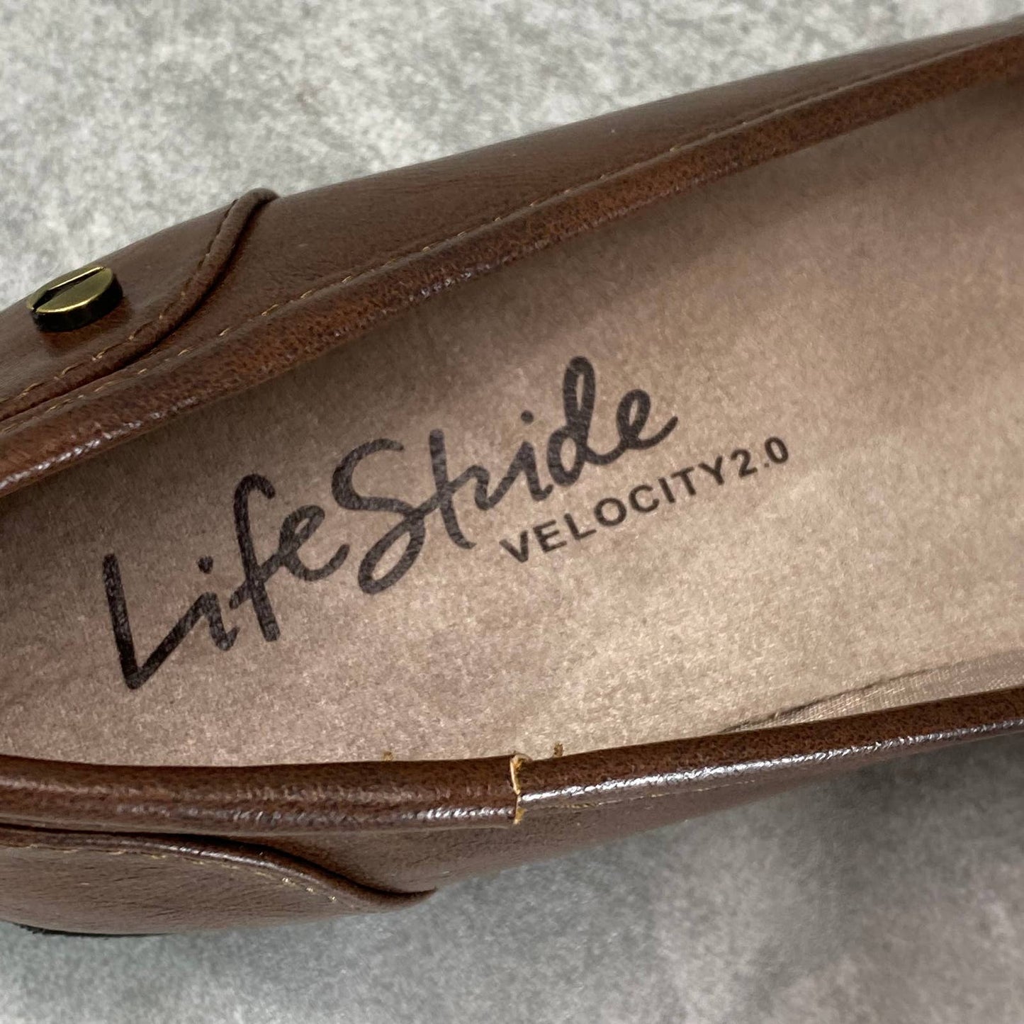 LIFESTRIDE Women's Wide Dark Tan Dusty I-Loyal Slip-On Ballerina Flats SZ 7.5W