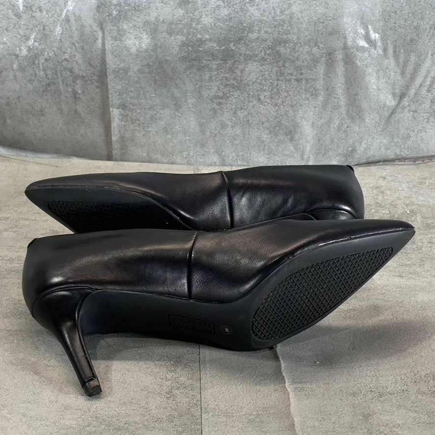ALFANI Step N' Flex Women's Black Leather Jeules Pointed-Toe Slip-On Pumps SZ 8