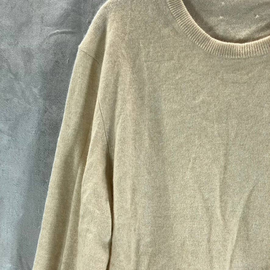 CLUB ROOM Men's Oatmeal Solid Cashmere Crewneck Pullover Sweater SZ XL
