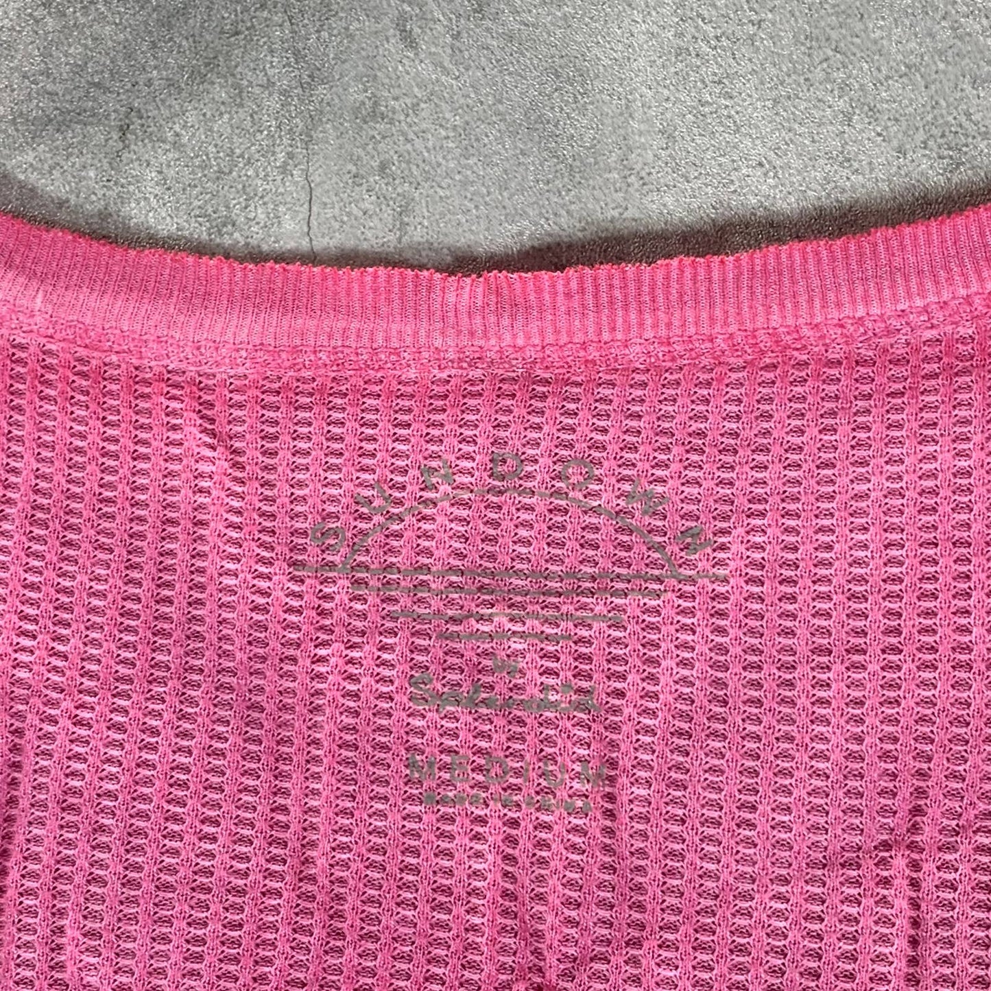 SUNDWOWN By Splendid Juniors' Hot Pink Solana Thermal Ribbed-Edge Top SZ M