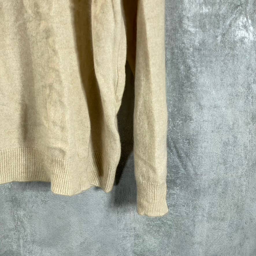 CLUB ROOM Men's Oatmeal Solid Cashmere Crewneck Pullover Sweater SZ XL