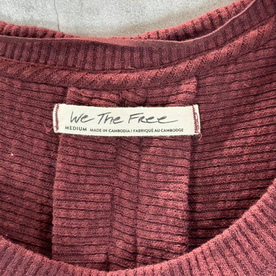 WE THE FREE Women's Cherry Cola OG Thermal Long-Sleeve Pullover SZ M