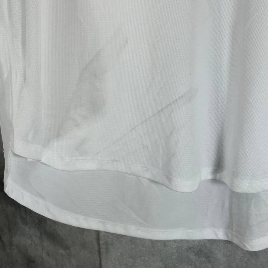 ID IDEOLOGY Women's White Scoop-Neck Moisture-Wicking Mesh Tank Top SZ XL