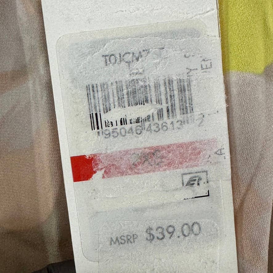 CALVIN KLEIN Women's Petite Yellow/Tan Pleated Crewneck Sleeveless Top SZ P/XS
