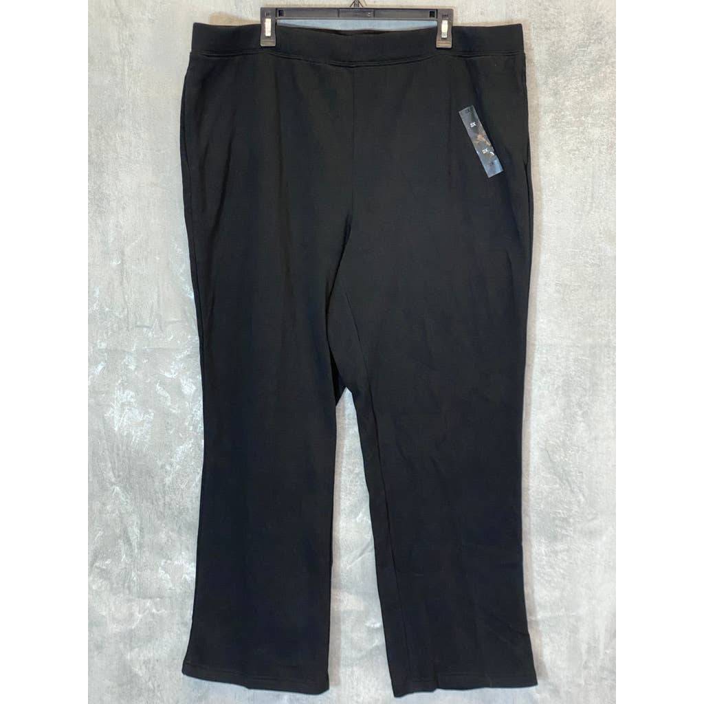KAREN SCOTT Sport Women's Plus Size Black High-Rise Pull-On Fleece Sweatpants SZ 2X