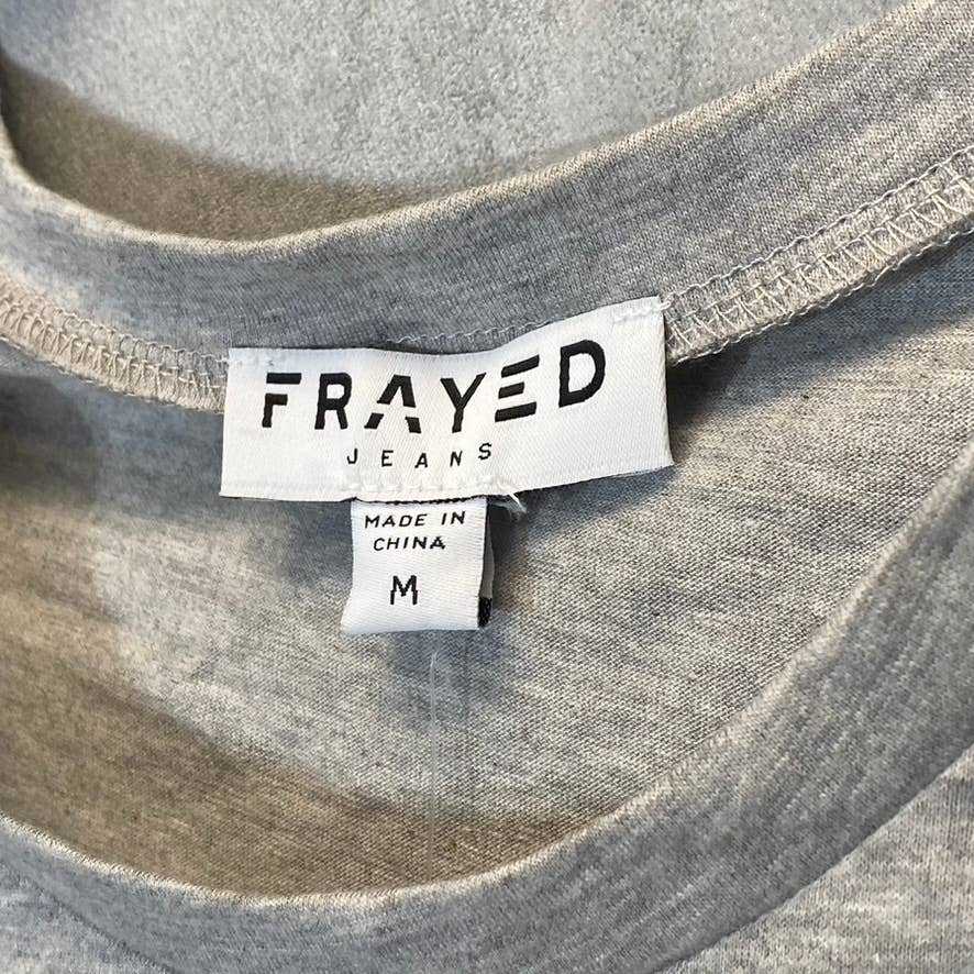 FRAYED Women's Heather Gray Distressed Sleeveless Pullover Crewneck T-Shirt SZ M