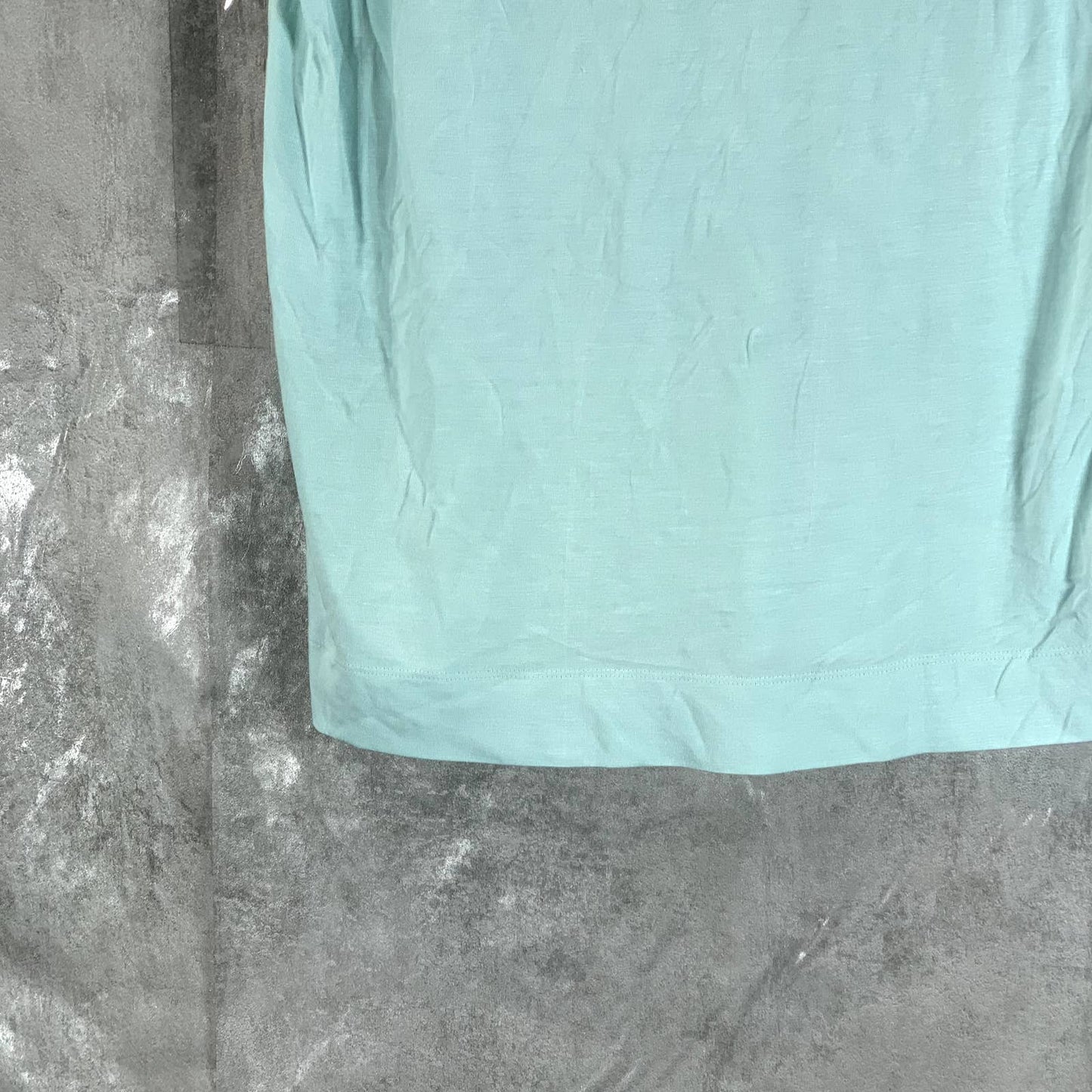 CALVIN KLEIN Women's Seaspray V-Neck Mixed-Texture Short Sleeve Top SZ XS