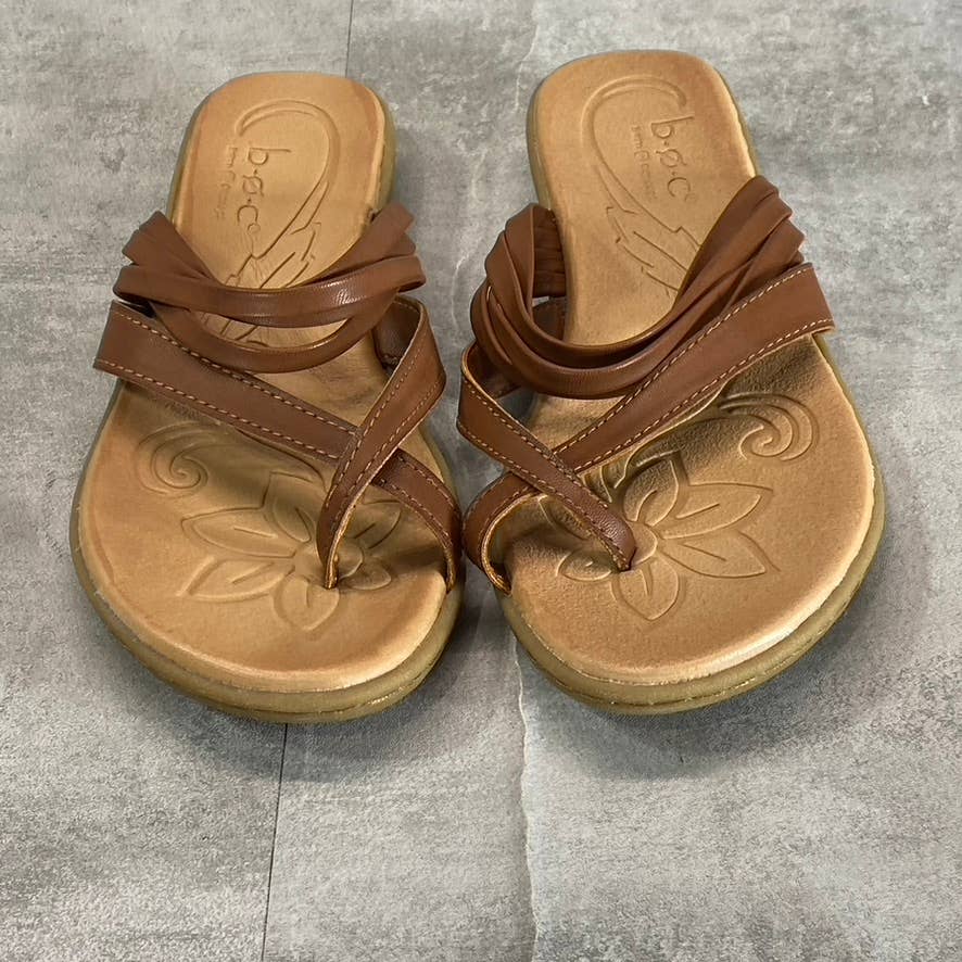 B.O.C Women's Light Brown Alisha Lightweight Comfort Strappy Slide Sandals SZ 8
