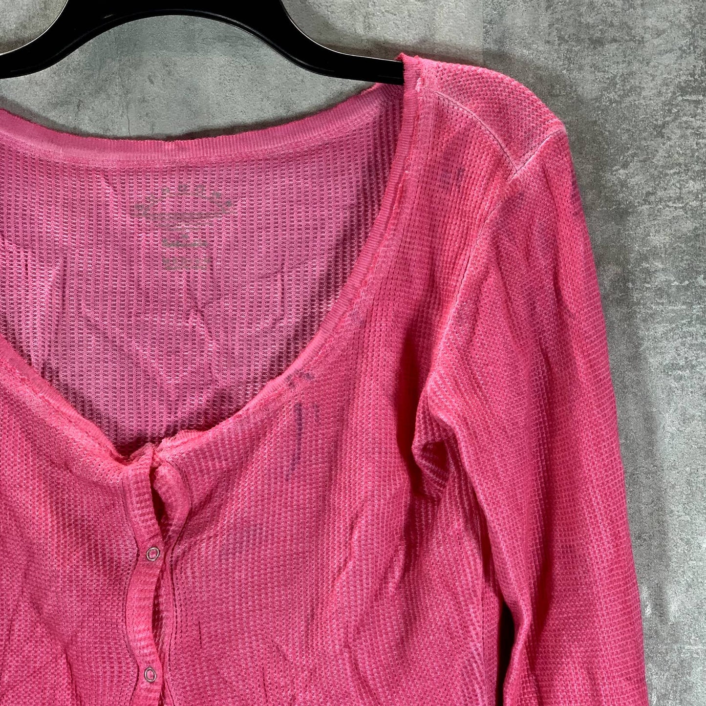 SUNDWOWN By Splendid Juniors' Hot Pink Solana Thermal Ribbed-Edge Top SZ M