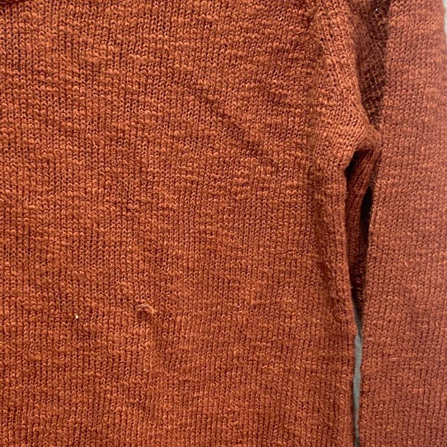 INC INTERNATIONAL CONCEPTS Deep Sienna Chain-Embellished Long Sleeve Tunic Pullover Sweater SZ M