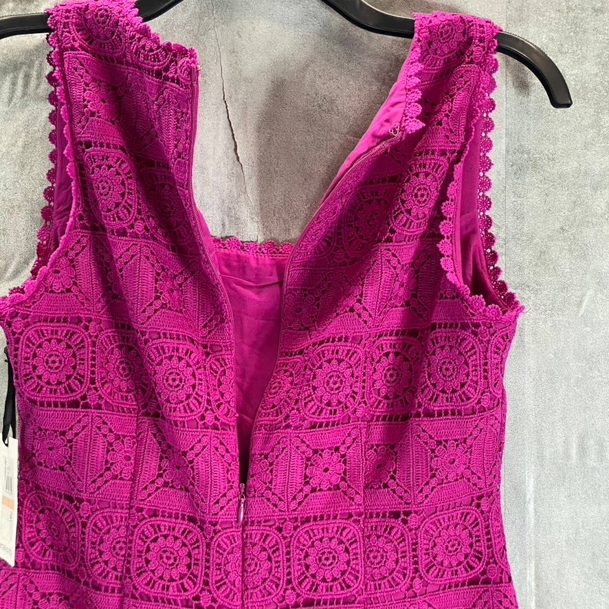 KENSIE Women's Orchid Crochet Lace Square-Neck Sleeveless Mini Shift Dress SZ 2