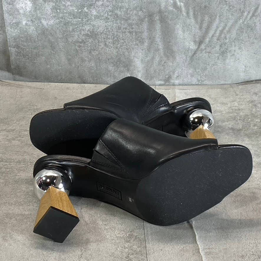 ALFANI STEP N' FLEX Women's Black Smooth Magnolea Wood-Heel Dress Sandals SZ 9