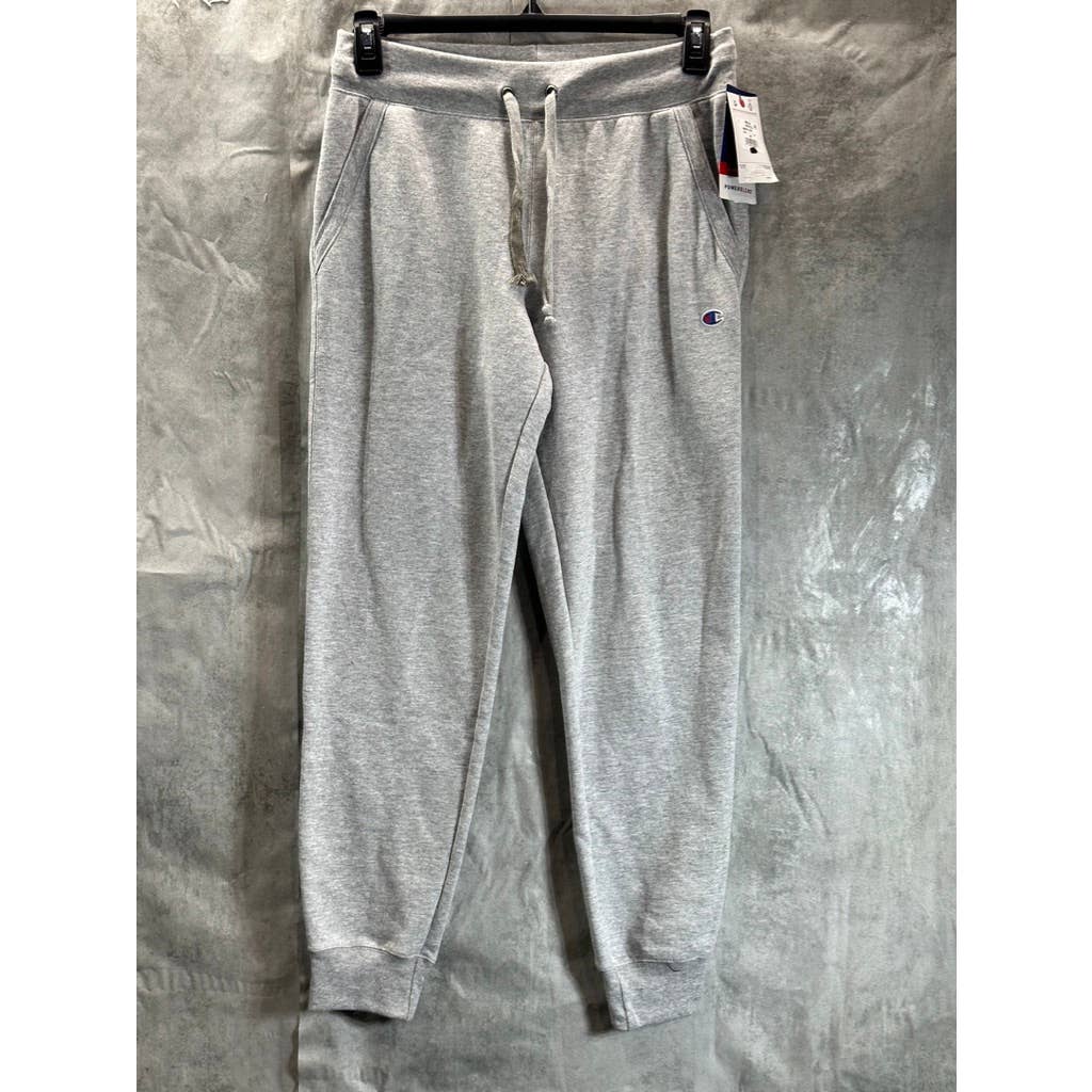 CHAMPION Women's Oxford Grey Powerblend Fleece Drawstring Waist Joggers SZ M