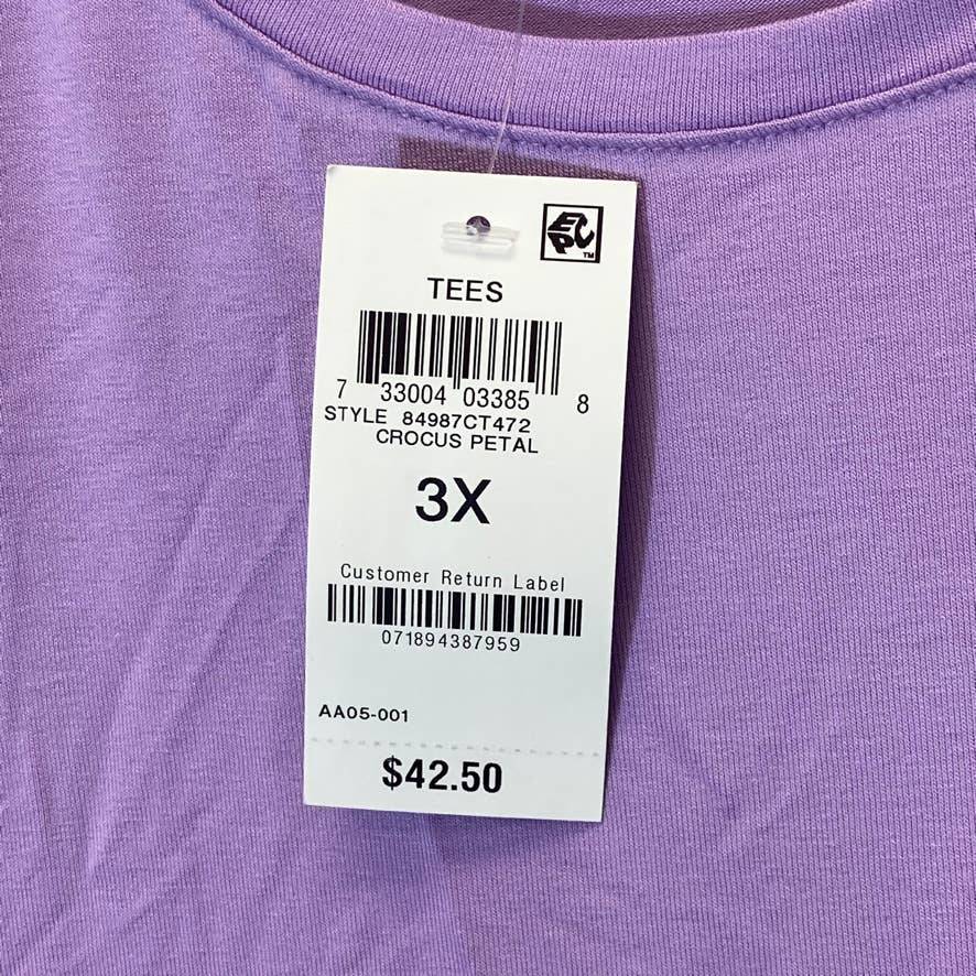 JM COLLECTION Women's Plus Size Crocus Petal Scoopneck 3/4 Sleeve Top SZ 3X