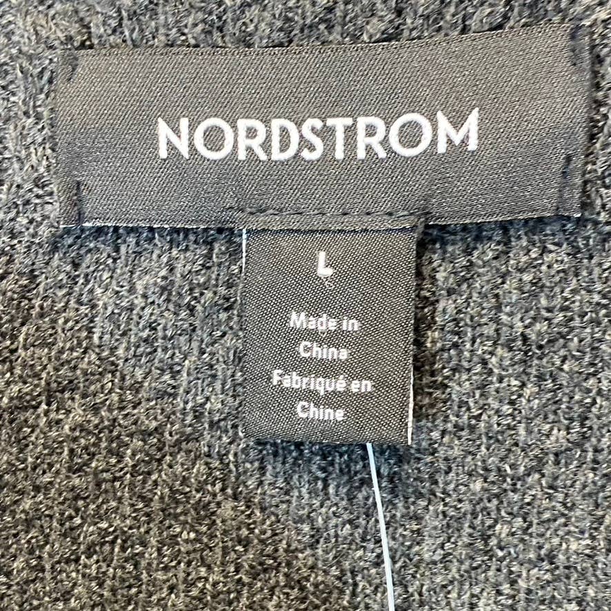 NORDSTROM Men's Grey Charcoal Heather Knit Pullover Crewneck Sweater SZ L