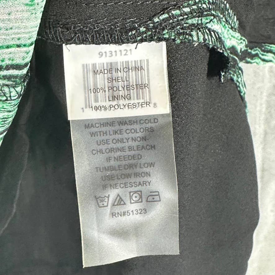 VINCE CAMUTO Women's Rich Black Tie-Neck Abstract-Print Puff-Sleeve Top SZ M