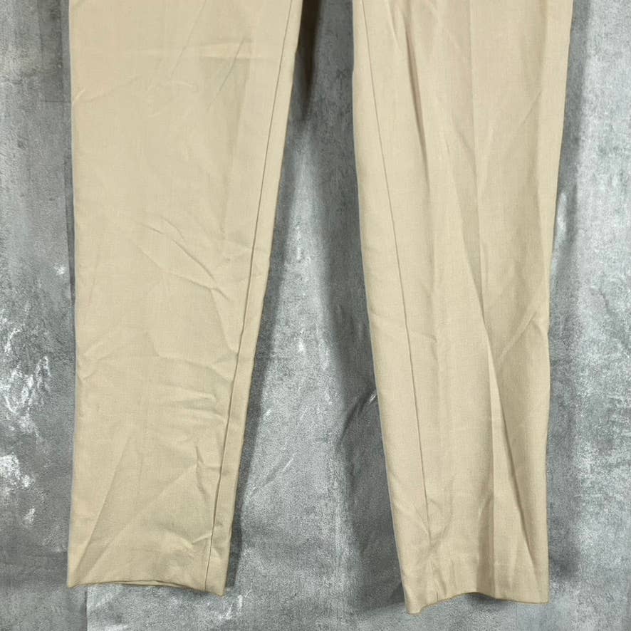CALVIN KLEIN Women's Latte Zip-Pocket Mid-Rise Straight-Leg Pants SZ 4